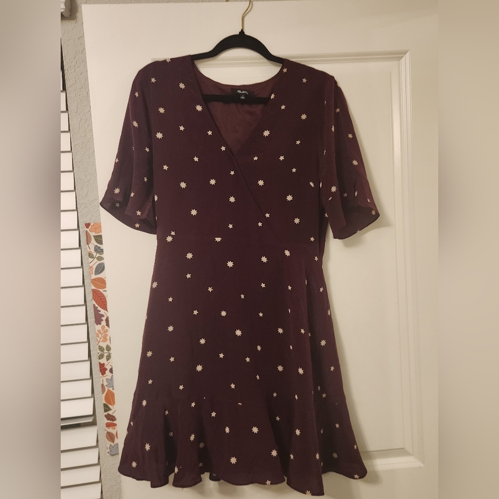 Madewell Burgundy Star Dress